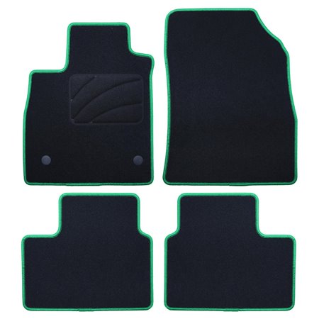 ALFOMBRA A MEDIDA RENAULT TALISMAN (2015-PRESENTE) 5PZ RIBETE VERDE