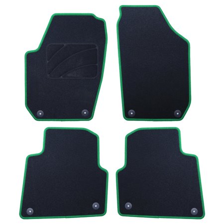 ALFOMBRA A MEDIDA SKODA ROOMSTER (2006-2015) 5 RIBETE VERDE