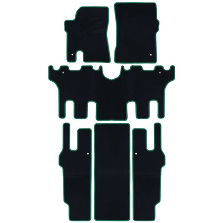 ALFOMBRA A MEDIDA SSANGYONG RODIUS (2004-2013) PRECIO XXL XXL RIBETE VERDE