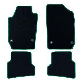 ALFOMBRA A MEDIDA SEAT IBIZA 6J FAMILIAR 3 Y 5 PUERTAS (2008 - 2017) RIBETE VERDE