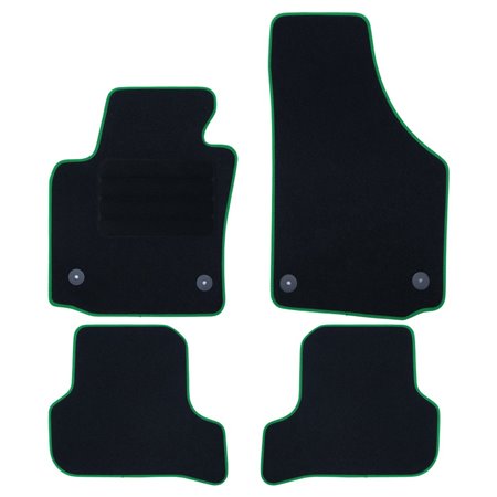 ALFOMBRA A MEDIDA SEAT LEON MK1 (1999-2006) 5PZ RIBETE VERDE