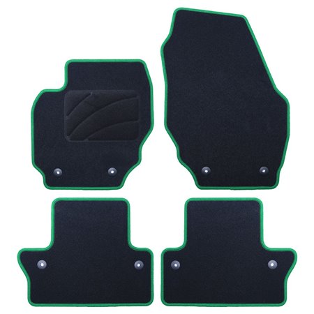 ALFOMBRA A MEDIDA VOLVO S60 (2010-2019) 5PZ RIBETE VERDE