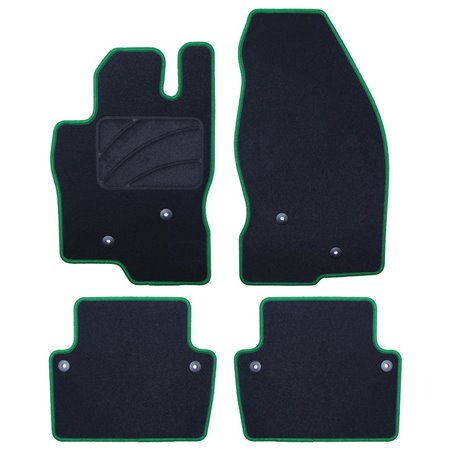 ALFOMBRA A MEDIDA VOLVO S80 (1998-2006) 5PZ RIBETE VERDE