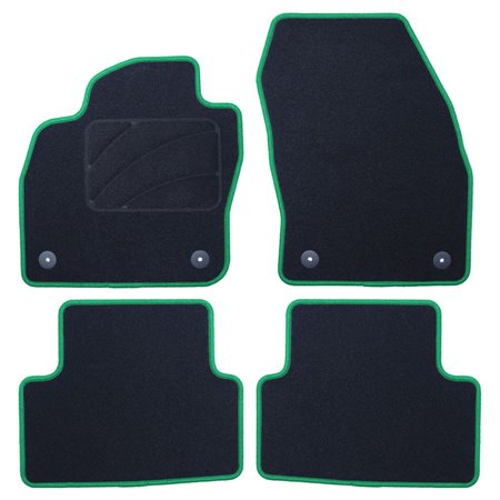 ALFOMBRA A MEDIDA VOLKSWAGEN T-CROSS (2019-PRESENTE) 5PZ RIBETE VERDE