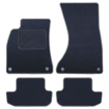ALFOMBRA A MEDIDA AUDI A5 -COUPE (2007-2016) 5PZ RIBETE GRIS OSCURO