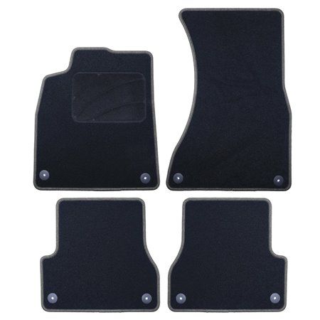 ALFOMBRA A MEDIDA AUDI A7 C7 (2010-2018) 5PZ RIBETE GRIS OSCURO
