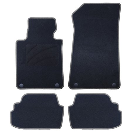 ALFOMBRA A MEDIDA BMW E82 SERIE 1 COUPE (2007-2013) 5PZ RIBETE GRIS OSCURO