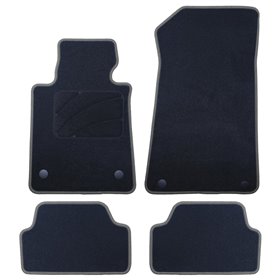 ALFOMBRA A MEDIDA BMW E88 SERIE 1 CABRIO (2008-2014) 5PZ RIBETE GRIS OSCURO