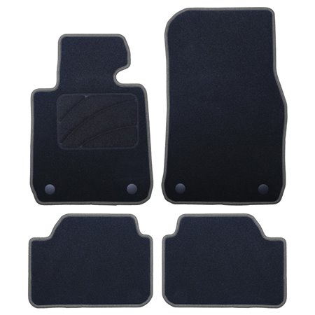 ALFOMBRA A MEDIDA BMW F21 SERIE 1 3 PUERTAS (2012-PRESENTE) 5PZ RIBETE GRIS OSCURO