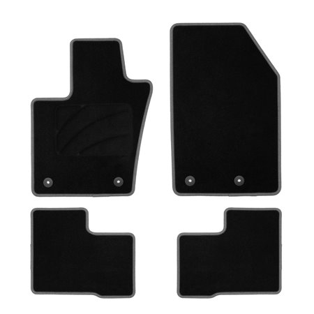 ALFOMBRA A MEDIDA FIAT 500X (2015-PRESENTE) 5PZ RIBETE GRIS OSCURO