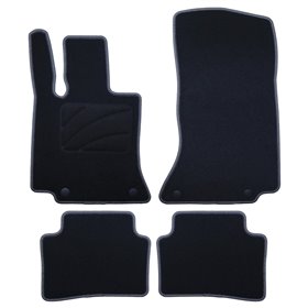 ALFOMBRA A MEDIDA MERCEDES BENZ W206 CLASE C SEDAN (DESDE 2021) 5PZ RIBETE GRIS OSCURO