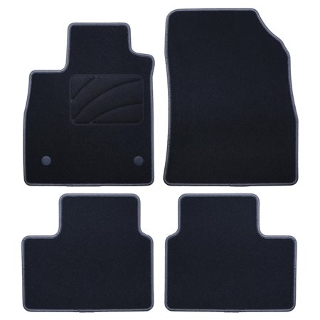 ALFOMBRA A MEDIDA RENAULT TALISMAN (2015-PRESENTE) 5PZ RIBETE GRIS OSCURO