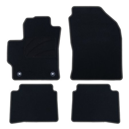 ALFOMBRA A MEDIDA TOYOTA COROLLA HYBRID SEDAN-SPORTS TOURER (2019-PRESENTE) 5PZ RIBETE GRIS OSCURO