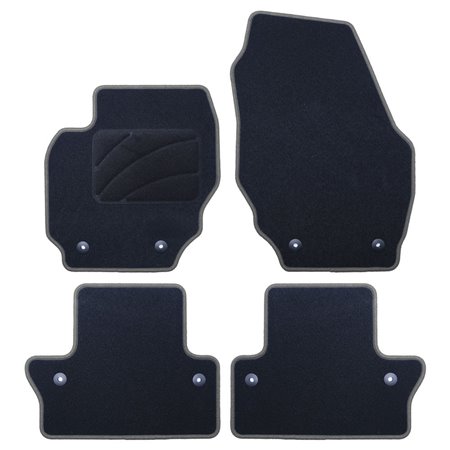 ALFOMBRA A MEDIDA VOLVO S60 (2010-2019) 5PZ RIBETE GRIS OSCURO