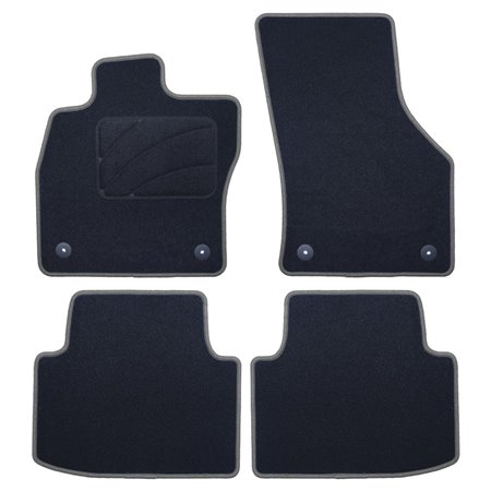 ALFOMBRA A MEDIDA VOLKSWAGEN ARTEON (2018-PRESENTE) 5PZ RIBETE GRIS OSCURO
