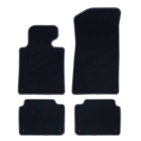 ALFOMBRA A MEDIDA VOLKSWAGEN BORA (1998-2005) 5PZ RIBETE GRIS OSCURO