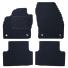 ALFOMBRA A MEDIDA VOLKSWAGEN T-CROSS (2019-PRESENTE) 5PZ RIBETE GRIS OSCURO