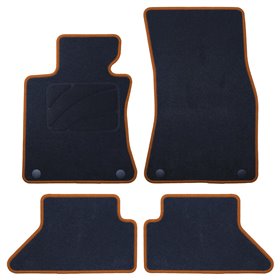 ALFOMBRA A MEDIDA BMW E63 SERIE 6 COUPE (2003-2011) 5PZ RIBETE AMARILLO