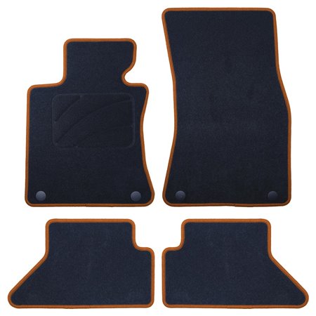 ALFOMBRA A MEDIDA BMW E63 SERIE 6 COUPE (2003-2011) 5PZ RIBETE AMARILLO