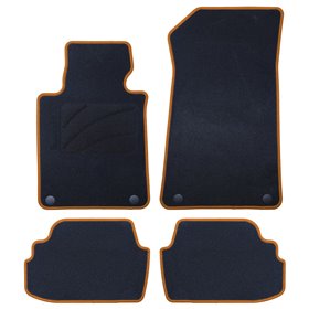 ALFOMBRA A MEDIDA BMW E82 SERIE 1 COUPE (2007-2013) 5PZ RIBETE AMARILLO