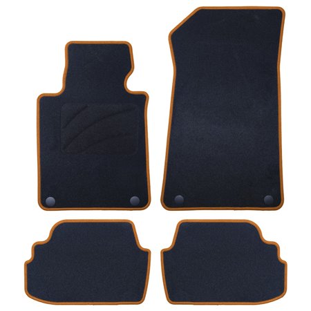 ALFOMBRA A MEDIDA BMW E82 SERIE 1 COUPE (2007-2013) 5PZ RIBETE AMARILLO