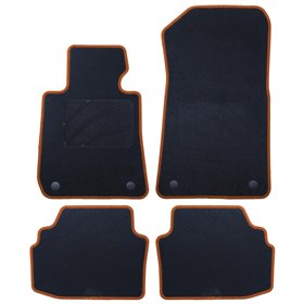 ALFOMBRA A MEDIDA BMW E92 SERIE 3 COUPE (2006-2013) 5PZ RIBETE NARANJA