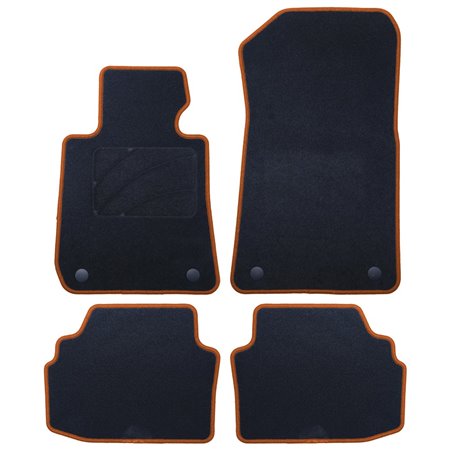 ALFOMBRA A MEDIDA BMW E92 SERIE 3 COUPE (2006-2013) 5PZ RIBETE NARANJA