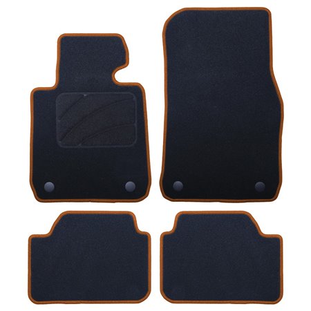 ALFOMBRA A MEDIDA BMW F21 SERIE 1 3 PUERTAS (2012-PRESENTE) 5PZ RIBETE AMARILLO