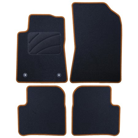 ALFOMBRA A MEDIDA CITROEN C3 (2016-PRESENTE) 5PZ RIBETE AMARILLO