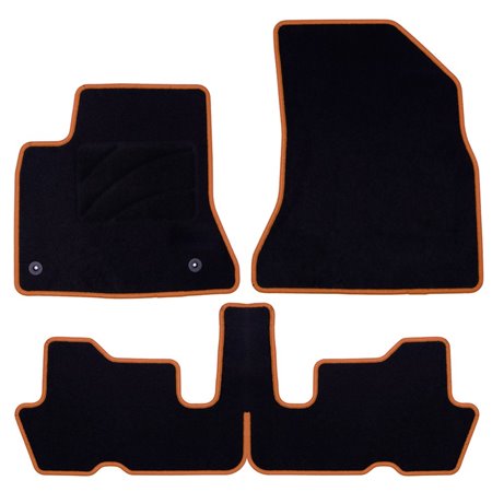 ALFOMBRA A MEDIDA CITROEN GRAND C4 PICASSO (2006-2013) 7PZ C/P RIBETE NARANJA