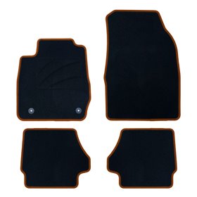 ALFOMBRA A MEDIDA FORD FIESTA (2013-2017) 5PZ RIBETE NARANJA