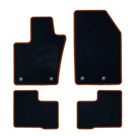 ALFOMBRA A MEDIDA FIAT 500X (2015-PRESENTE) 5PZ RIBETE NARANJA