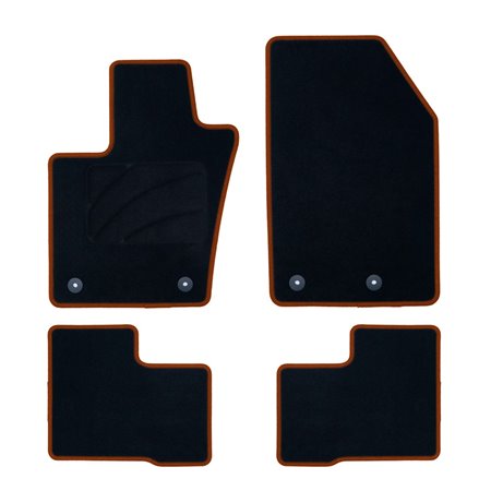 ALFOMBRA A MEDIDA FIAT 500X (2015-PRESENTE) 5PZ RIBETE NARANJA