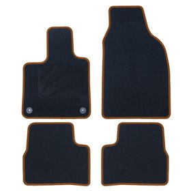 ALFOMBRA A MEDIDA FIAT 500 ELECTRICO 3+1 (DESDE 2020) 5PZ RIBETE NARANJA