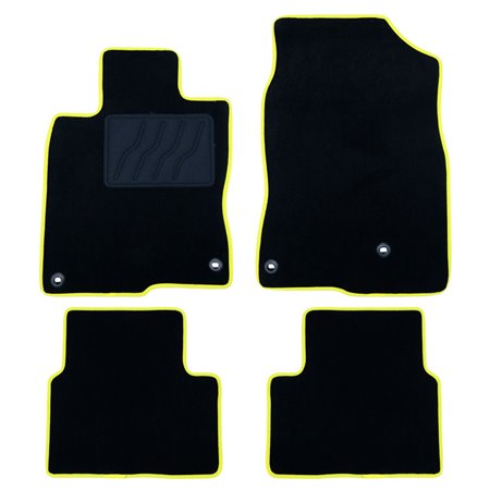 ALFOMBRA A MEDIDA HONDA CIVIC X (2017-PRESENTE) 5PZ RIBETE AMARILLO