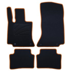 ALFOMBRA A MEDIDA MERCEDES BENZ W206 CLASE C SEDAN (DESDE 2021) 5PZ RIBETE AMARILLO