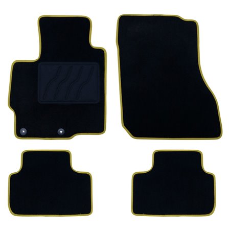 ALFOMBRA A MEDIDA MITSUBISHI ASX (2010-2016) 5PZ RIBETE AMARILLO