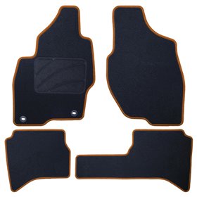 ALFOMBRA A MEDIDA MITSUBISHI MONTERO-PAJERO IO LARGO (1998-2006) 5PZ Y C/P RIBETE AMARILLO