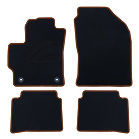 ALFOMBRA A MEDIDA TOYOTA COROLLA HYBRID SEDAN-SPORTS TOURER (2019-PRESENTE) 5PZ RIBETE NARANJA