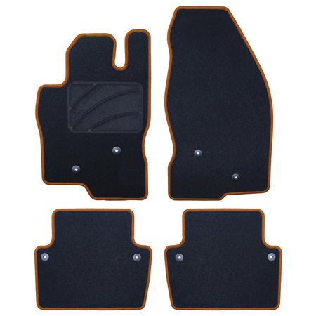 ALFOMBRA A MEDIDA VOLVO S80 (1998-2006) 5PZ RIBETE AMARILLO