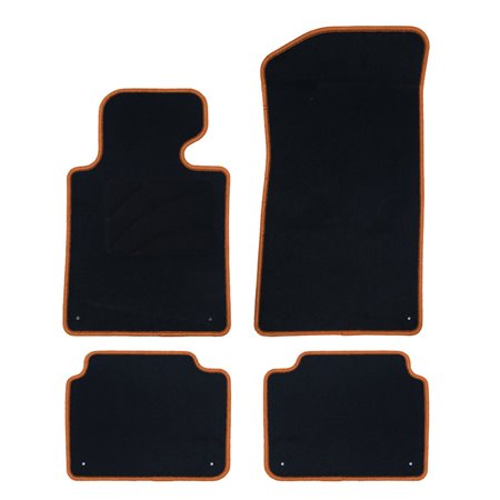 ALFOMBRA A MEDIDA VOLKSWAGEN BORA (1998-2005) 5PZ RIBETE NARANJA