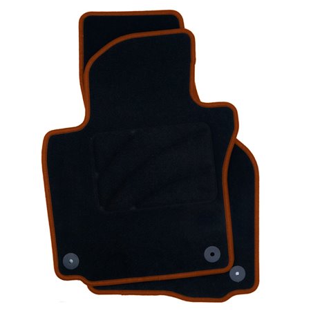 ALFOMBRA A MEDIDA VOLKSWAGEN GOLF VI (2008-2012) 5PZ RIBETE NARANJA