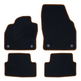 ALFOMBRA A MEDIDA VOLKSWAGEN POLO AW (2017) 5PZ RIBETE NARANJA