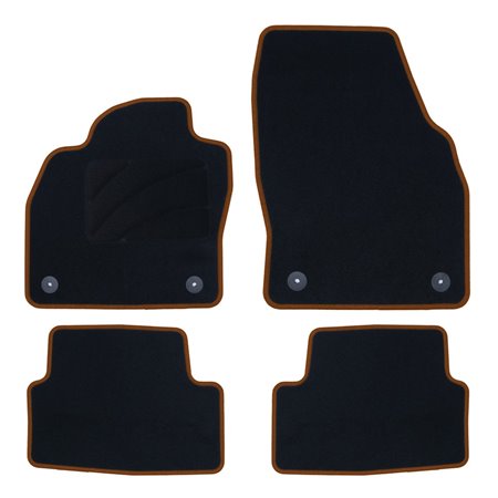 ALFOMBRA A MEDIDA VOLKSWAGEN POLO AW (2017) 5PZ RIBETE NARANJA