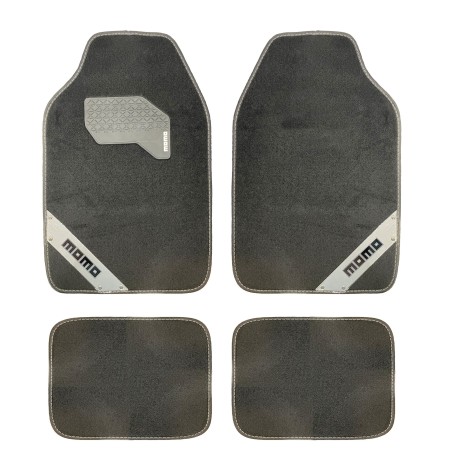 SET COMPLETO DE 4 PIEZAS ALFOMBRAS MOMO 012 UNIVERSALES NEGRO/BLANCO