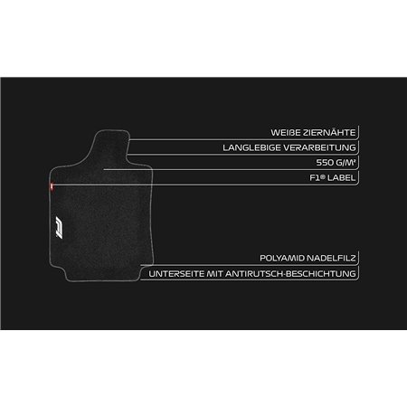 ALFOMBRA DE COCHE CM580 4TLG NEGRO/BLANCO