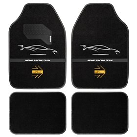 ALFOMBRILLAS DE COCHE RACING NEGRO-BLANCO RHD - JUEGO DE 4