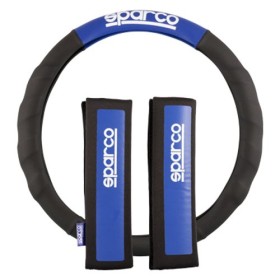 FUNDA VOLANTE+ALMOHADILLA N/AZ SPARCO NEGRO/AZUL CS10