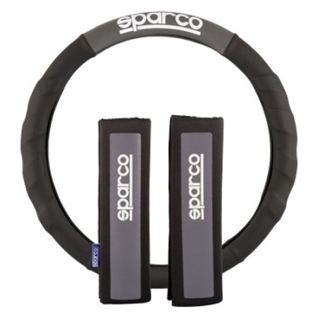 FUNDA VOLANTE+ALMOHADILLA N/GR SPARCO NEGRO/GRIS CS10