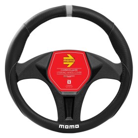 FUNDA VOLANTE MOMO ELEGANT UNIVERSAL NEGRO Y GRIS 38-39CM